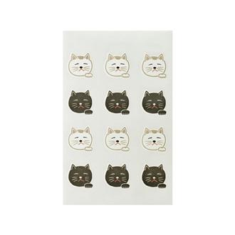 印の四季シール　かお猫