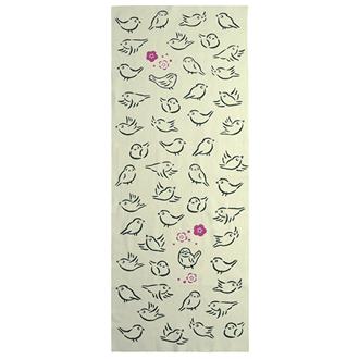 伊東屋×かまわぬオリジナル手拭　ウグイスとメジロ