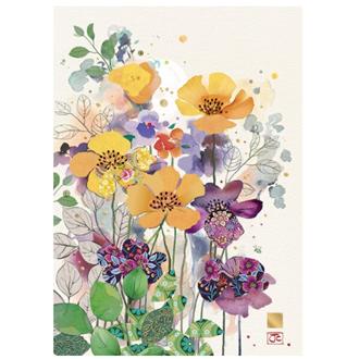 ブランクカード　Ｂ０５９　オレンジと紫の花