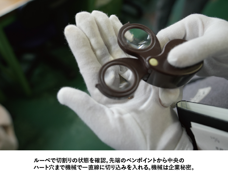 切り割りされたペン先の画像